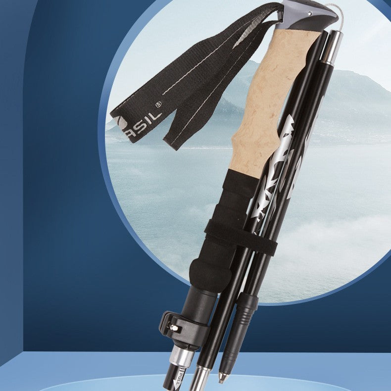 Alpenstock Ultra-light Telescopic Ultra-short Automatic Folding