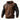 Men's Retro Brown Leather Decorative Perforated Hooded Casual Sweatshirt