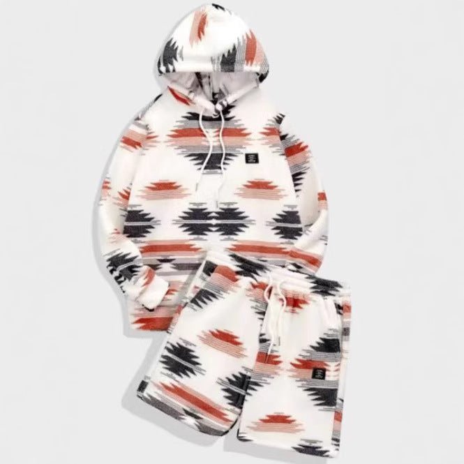 Men's Casual Sweatshirt Long Sleeve Shorts Suit - UNIQUE SWEETNESS0