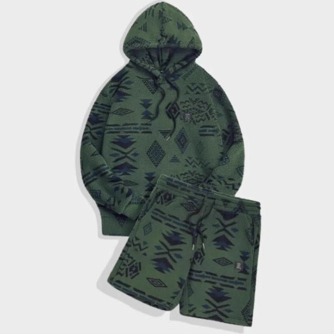 Men's Casual Sweatshirt Long Sleeve Shorts Suit - UNIQUE SWEETNESS0